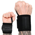 18" OG-Grade Wrist Wraps for Weightlifting – Heavy Duty Wrist Support with Thumb Loop & Lockdown Strap – Wrist Straps for Powerlifting, Bench Press & Gym Training - style: Stealth Black