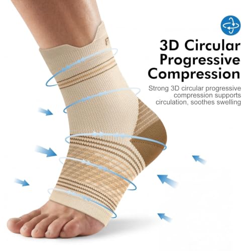 6 Pairs Compression Socks Men & Women Ankle Brace Plantar Fasciitis Socks | Ankle Compression Sleeve with Arch Support for Plantar Fasciitis Relief, Achilles Tendonitis Relief, Heel Pain & Swelling - color: 2 Black+2 Nude+2 Navy(6 Pairs), size: Medium (6