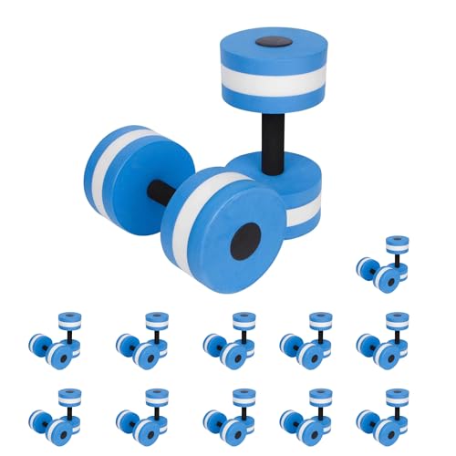 MANO Pool Weights for Water Exercise Sports Aquatic Water Dumbbells with Ankle Weights and Swimming Belt for Aqua Fitness Barbells Foam Hand Bars - Set of 2 - for Water Aerobics - style: 12pairs