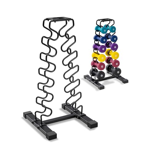 Marcy Strength Training Dumbbell Rack, Wire Frame Minimalist Dumbbell Storage - color: Black - 6 Tier
