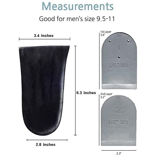 Squat Heel Wedges Lifts Inserts Insoles for Squats (15mm-21mm Medium) - Black, Polyurethane, Unisex Adults, Adults with Heel Pain, Unisex, Insoles, shoe insert