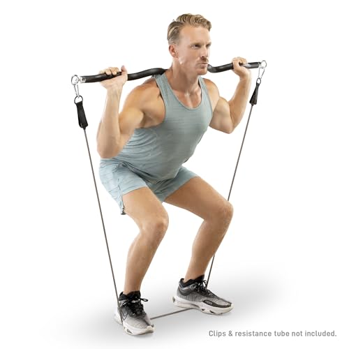 Marcy Deluxe Exercise Curl Bar Attachment for Cable Machines and Resistance Training, Ergonomic Alloy Steel Bar for Lat Pulldowns, Bicep Curls, Tricep Pressdowns and Home Gym Workouts