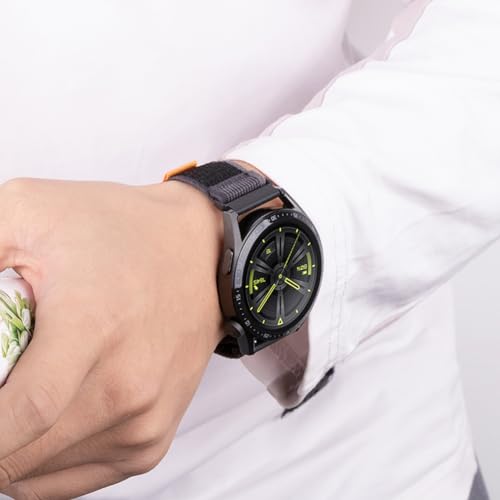 Nylon Band Compatible with Samsung Galaxy Watch 7/FE/6/5 Pro 4 3/Watch 4 6 Classic/Active/Gear S2 S3 Frontier Band, 20mm 22mm Sport Loop Strap for Galaxy Watch 47mm 43mm 45mm 40mm 44mm 42mm 46mm 41mm - color: Trail- Black, size: 22mm