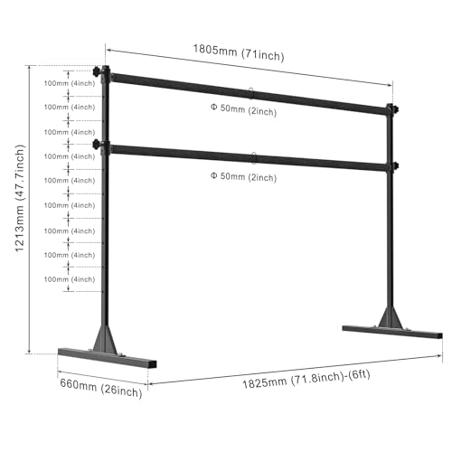 SELEWARE Height Adjustable Ballet Barre Freestanding Ballet Bar Heavy Duty Dance Bar Support Barre Movements Body Stretch Pull-ups, Sturdy Construction Never Fall Apart, Anti-Slip - color: 6 FT (Steel Crossbar with Fabric Cover, Black)
