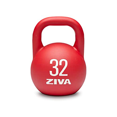 Steel Competition Kettlebells by Steve Cotter - Hard-Wearing Crack-Resistant Powder Surface Coating, 34mm Steel Handle with Non-Slip Super Textured Powder Coating Grip - Avail 6kg - 32kg - color: a) 32kg - Red