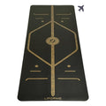 Liforme Travel Yoga mat – Patented Alignment System, Warrior-Like Grip, Non-Slip, Eco-Friendly, Ultra-Lightweight and Sweat Resistant, Made with Natural Rubber - color: Black & Gold