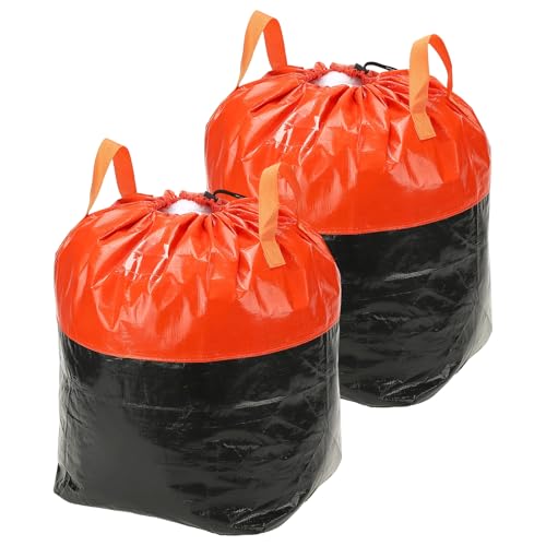 uxcell 2Pcs Extra Large Moving Bags, 20 x 20 x 31.5" Heavy Duty Woven Clothes Storage Totes Waterproof Packing Bags with Elastic Band and Handle for Home Camping Packing Quilts, Orange - color: Orange, size: 20.1 x 20.1 x 31.5"