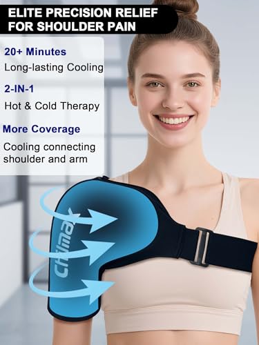 Shoulder Ice Pack for Rotator Cuff and Arm Cold Therapy, Reusable Hot Gel Wrap, Instant Relief for Shoulder Pain, Fatigue, Sports Injury, Surgery Recovery, Gifts for Men & Women (Large Black) - color: Large Black