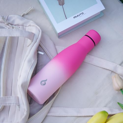 BJPKPK Insulated Water Bottle 17oz Stainless Steel Water Bottles Disawasher Safe Reusable Metal Thermal Keep Cold and Hot,Cherry - color: Cherry, size: 17 Ounces