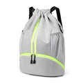 Valleycomfy Sports Drawstring Backpack - Water Resistant String Bag with Side Mesh Pockets Shoe Compartment Gym Backpack for Women & Men Grey - color: A-grey