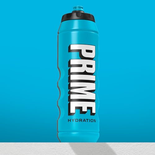 PRIME 32 oz Blue Squeeze Sports Water Bottle, BPA Free, Dishwasher Safe, Easy-Grip Ergonomic Leakproof Design, Fast Hydration for Gym, Cycling, Running - color: Blue