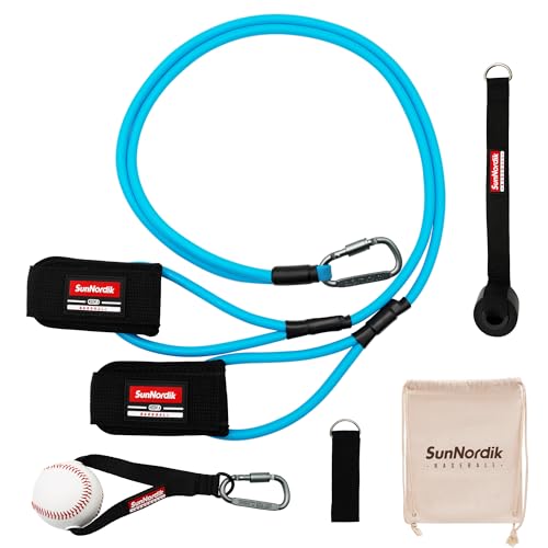 SunNordik Resistance Bands for Pitchers with Carry Bag | Baseball & Softball Training Gear, Build Arm Strength for Pitching & Throwing, Training Bands Suitable for All Skill Levels - size: 20LB (High School Level)