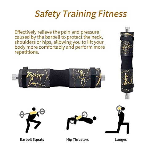 Squat Pad Barbell Pad for Workout, Neck & Shoulder Protective Foam - color: Gold Marble