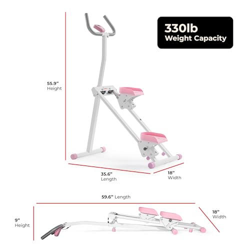 Sunny Health & Fitness Stair Stepper for Home, Smart Foldable Stair Climber