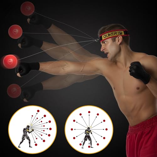 Boxing Reflex Ball for Adults and Kids, 4 Levels Boxing Ball with Adjustable Headbands, Perfect for Reaction, Agility, Punching Speed, Fight Skill and Hand Eye Coordination Training - style: Set-2