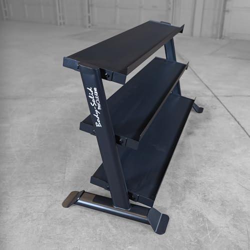 Body-Solid (SRD200) Pro Clubline Dumbbell Rack, Compact Storage for Commercial and Home Gym Weights, Designed for Body Solid Hex and Round Dumbbells