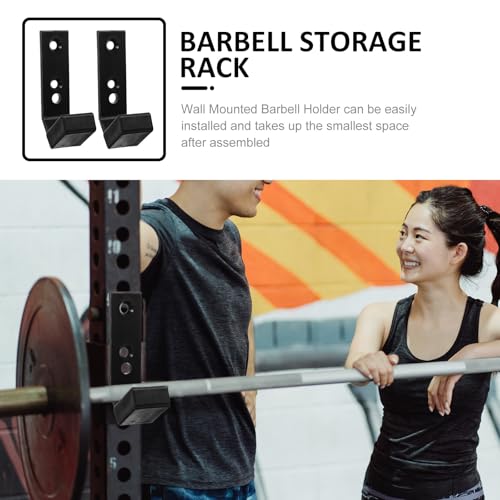 FOMIYES 2Pcs Wall Mounted Barbell Storage Rack Pa PP Fitness Equipment Holder Space-saving Dumbbell Rod Stand Compatible with Electroplated Bars Easy Installation and Stable Support