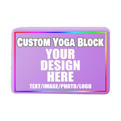 Custom Yoga Blocks with Image Text Logo Eva Foam Lightweight Yoga Bricks for Yoga Pilates Stretching Meditation Dance Yoga Accessories - color: Purple