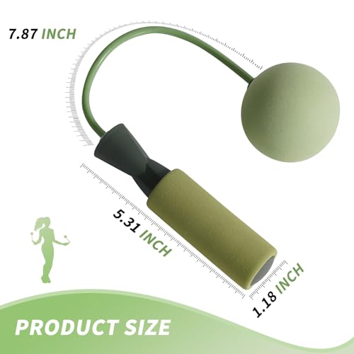 Cordless Jump Rope with Weight Ball, Fitness Training Jump Rope, Indoor Home Exercise, Suitable for Men Women. - color: light green