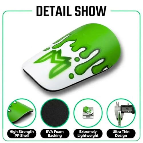 MediCaptain MiniGuards - Mini Shin Guards for Soccer Players - Tiny Shin Pads for Men, Women, Teens - Miniature Shin Guards 3.9 x 2.4 inch - Perfect for High Level Soccer Athletes - color: Slime