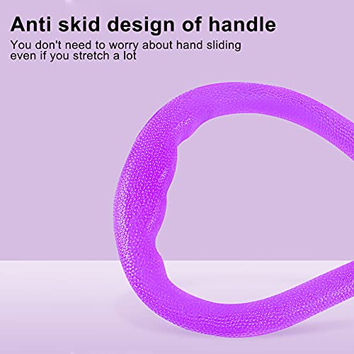 7 Ring Stretch Resistance Exercise Band, Workout Bands Yoga Stretching for Home Fitness, Foot, Leg and Arm Exerciser Stretch Band, Center Workout Walking Exercise - color: Purple