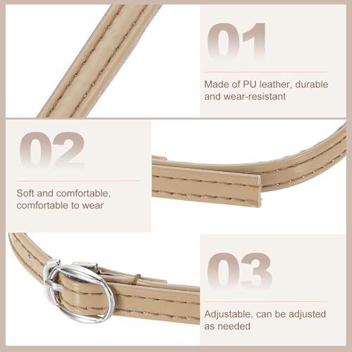 uxcell Replacement Ankle Strap for Heels Detachable Shoe Straps PU Leather Shoe Band - color: Matte Nude