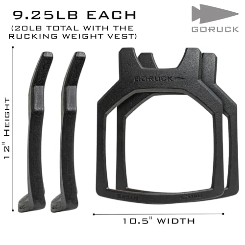 GORUCK 9.25LB and 6.25LB Curved Ruck Plate Compatible with GORUCK Rucking Weight Vests - 2 Pack - size: 9.25LB Each (18.5LB Total)