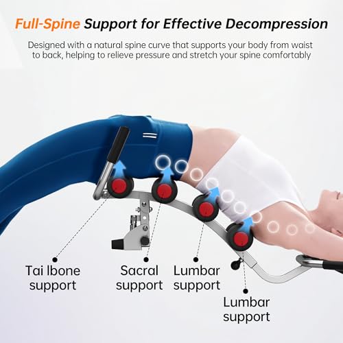 seanleecore Inversion Table for Back Pain Relief - 350lbs Capacity, Improve Posture and Spinal Health - Ideal for Home and Gym Use - color: Gray & Black