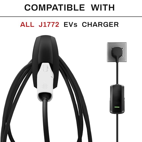 SEVEN SPARTA Charging Cable Holder with Chassis Bracket Compatible with J1772 EVs Charger Cable Organizer Car Accessories Wall Connector, Patent Approved (Black for J1772 EVs) - color: Black for J1772 EVs