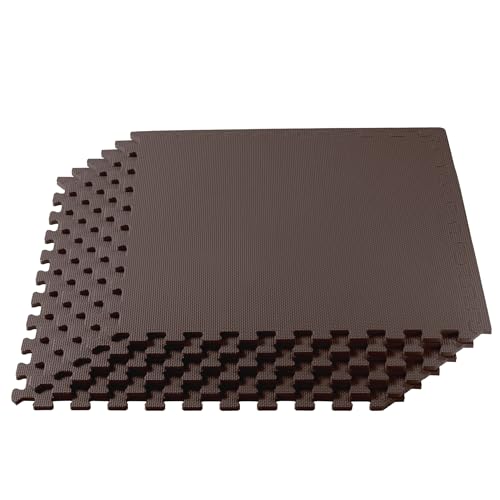 We Sell Mats 1/2 Inch Thickness Multipurpose EVA Foam Floor Tiles, Interlocking Floor Mat for Indoor Gym and Home Use, 24 in x 24 in, Brown, 100 Square Feet (25 Tiles) - color: Brown, style: 100 Square Feet (25 Tiles)