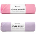 Eunzel 2 Pack Hot Yoga Towel with Grip Dot, Non Slip Yoga Mat Towe Sweat Absorbent Towel for Hot Yoga,Bikram, Pilates and Fitness 72" x 24", Taro Purple/Pink - color: Taro Purple/ Pink