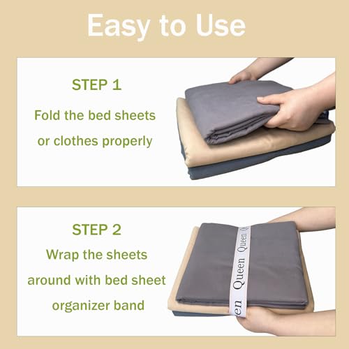 12 Pieces Bed Sheet Organizer Bands, Closet Organization Sheet Straps, Linen Labels Bedding Bands, Elastic Bed Sheet Storage Sheet Keepers （6PcsQueen 6PcsKing ） - color: Pink, size: 12PCs (6 Queen & 6 King)