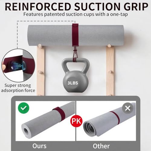 Yoga Mat Carrier Strap, Adjustable Thick Straps Sling for Carrying Large Mats, Stretching Band - color: Slap Band Red