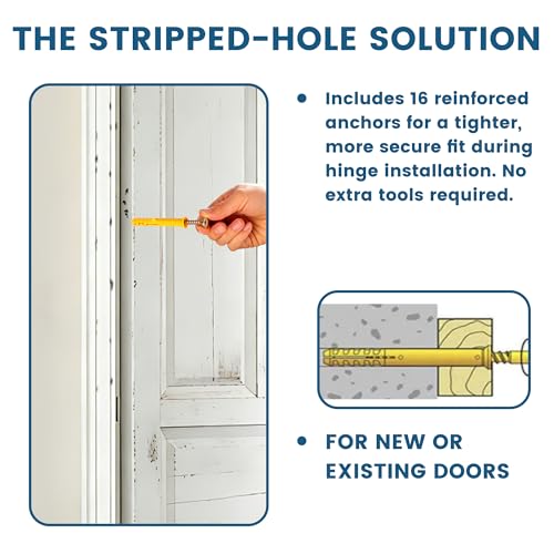 2 Pack 3.5 Inch Self Closing Door Hinges Kit, Satin Nickel | Spring loaded; includes door stopper, lubricant and 16 anchors; 5/8" radius; adjustable tension; UL listed - color: Satin Nickel - kit, size: 3.5" (2 Pack)