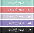Sweet Sweat Mini Loop Resistance Bands - Set of 5 | Exercise Hip Booty Bands for Squats, Lunges, Physical Therapy, Yoga, Pilates, Rehab & Home or Gym Workouts