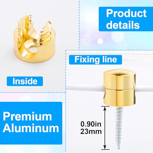 SmallCat 3 Sets Charger Holders for Cords, Gold Metal Cord Holder for Desk | Adjustable Cable Anchor Clips, Adhesive Cable Management Wire Organizers for Desk, Office, Nightstand - color: Gold, size: 3 Sets