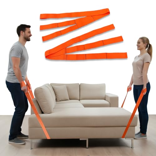 2-Pack Heavy Duty Furniture Moving Straps - for Moving Furniture, Appliances, and Heavy Items - Versatile Hand-Held Lifting Bands for Home & Office Use