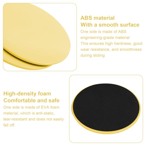 17.5cm/6.89In Round Core Sliders for Working Out,Set of 4 Exercise Core Pilates Sliders,Floor Foot Slider for Exercise 2 Color - color: red+yellow