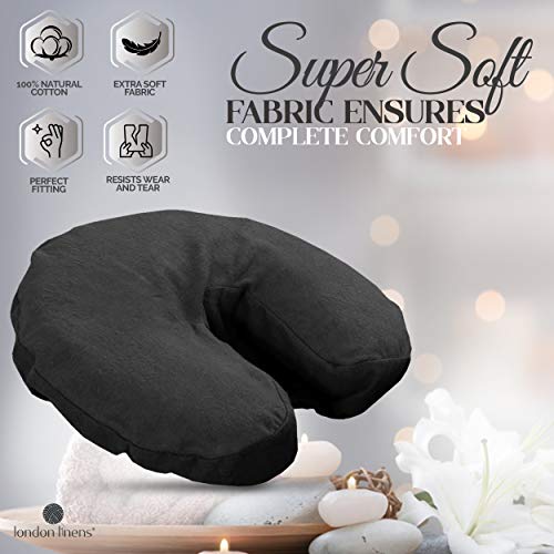 London Linens Pack of 10, Premium Extra Thick 100% Cotton Flannel Massage Tables Face Cradle Covers Cozies Fitted - Includes 10 pcs (Greenish Grey) - color: Grey, size: 10