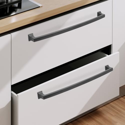 COTYKILEY 10 Pack 12.6Inch(320mm) Matte Black Cabinet Handles Black Kitchen Cabinet Pulls Cabinet Door Handles Kitchen Cabinet Hardware - color: Matte Black, size: 12.6" Hole Center（320MM）