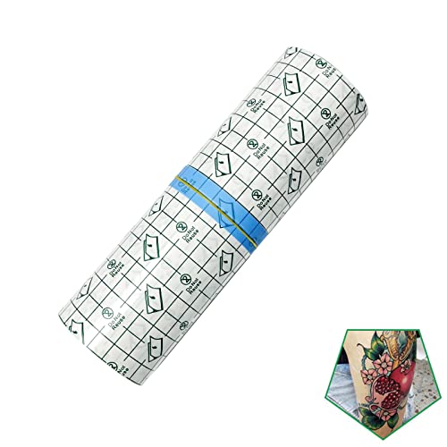 Tattoo Aftercare Bandage Roll 8" x 10 Yard - Waterproof Transparent Film for Initial Healing and Skin Repair Adhesive Tattoos Supply Wrap - size: 8 x 360 Inch