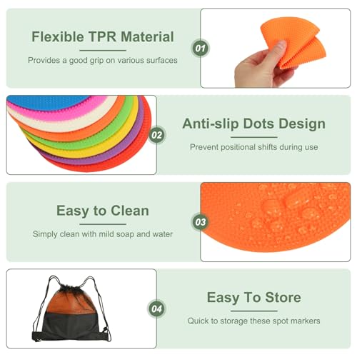 Spot Markers, Poly Spot Marker for Agility Training Floor Dots Non Slip Flat Field Cones - color: Orange, size: 15 cm/5.9inch