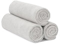 S&T INC. Microfiber Gym Towels, Yoga Towel for Home and Gym Bag, 16 Inch x 27 Inch, 3 Pack - color: Light Grey