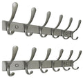 SKOLOO Coat Rack Wall Mounted - 6 Hooks, Pack of 2, Heavy Duty, Stainless Steel, Metal Wall Hanger, Sturdy Coat Hooks for Hanging Coats, Jacket, Clothes, Hat, Matte Grey - color: Matte Grey, size: 6 Hook(2 Pack)