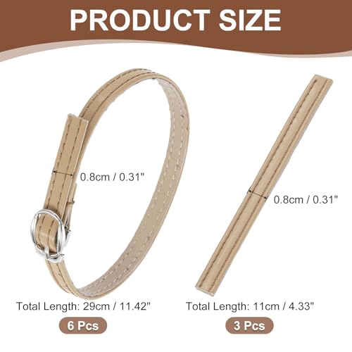 uxcell Replacement Ankle Strap for Heels Detachable Shoe Straps PU Leather Shoe Band - color: Matte Nude