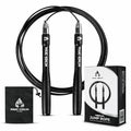 High Speed Rope - Professional Self-Locking & Adjustable, Adult Speed Jump Rope, 2 x PU coated Steel Ropes & Travel Bag,Jump Rope for Crossfit, Boxing, Fitness MMA for Men & Women - color: BLACK