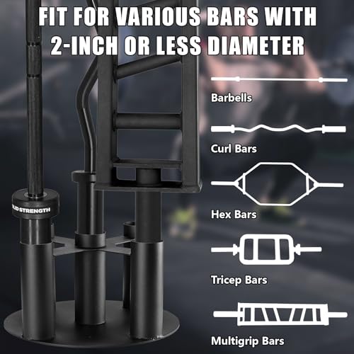 Barbell Holder Storage Rack, Heavy Duty Vertical Barbell Stand for Home and Commercial Gym, Fit 2-inch Olympic Bars, Curl Bars, Hex Bars, Corner Floor Stand