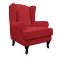 Easy-Going Stretch Wingback Chair Sofa Slipcover 2-Piece Sofa Cover Furniture Protector Couch Soft with Elastic Bottom, Spandex Jacquard Fabric Small Checks, Christmas Red - color: Christmas Red