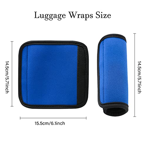 2 Pack Luggage Handle Wraps for Suitcase, Bright Color Comfort Soft Handle Covers (Blue) - color: Blue