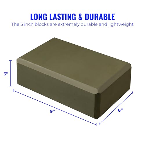 3 in Foam Bulk Yoga Blocks, 10 Pack - color: Olive Green